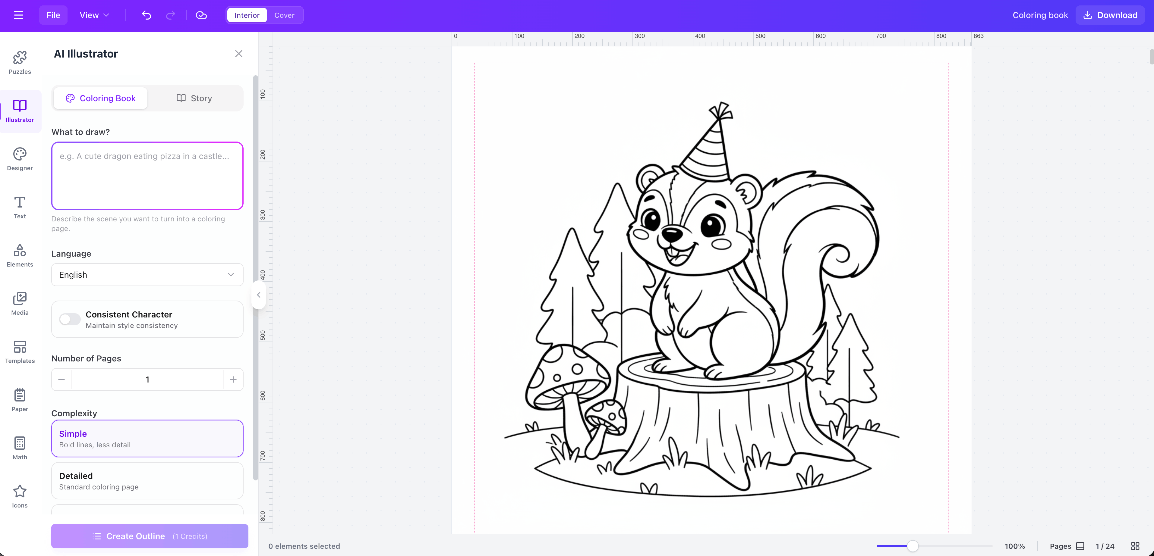 Coloring Page Generator